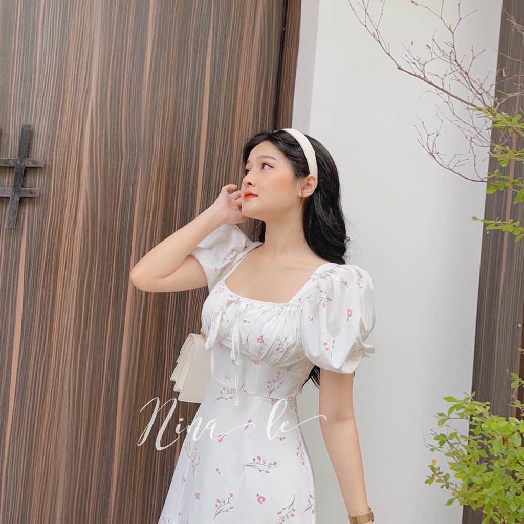 Đầm Maxi Hoa Nhíu Ngực Thắt Nơ Xẻ Đùi (Kèm Video Hình Thật) | BigBuy360 - bigbuy360.vn