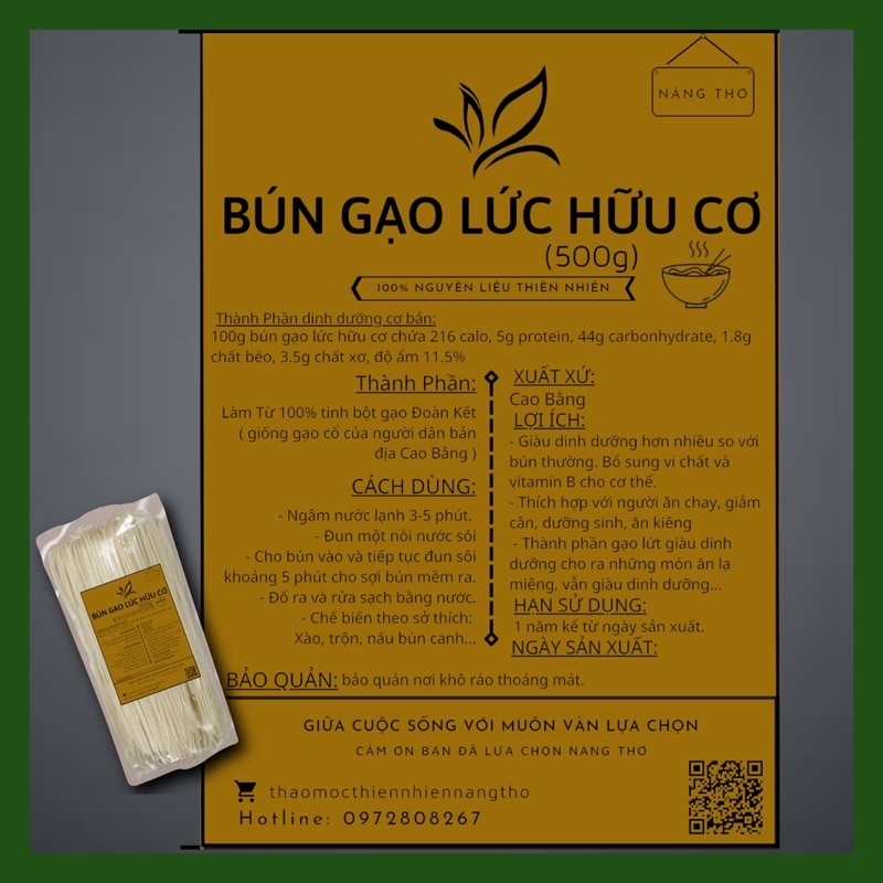 ✅[CHÍNH HÃNG] ĐẶC SẢN Bún Gạo Hữu Cơ Cao Bằng - 1000gr EAT CLEAN