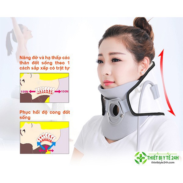 Đai Hơi Cổ, Đai Hơi Kéo Dãn Cổ, Nẹp Cổ, Cố Định Cổ, Đai Định Hình Cổ, Đai Kéo Dãn Cột Sống Cổ LEAMAI