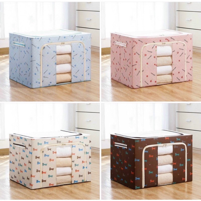 Túi Vải Khung Thép Gấp Xếp Đựng Quần Áo Chăn Màn Kích Thước 50x42x40 cm