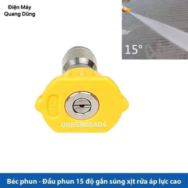 Béc phun - Đầu béc 0,15,25,40 độ gắn súng xịt rửa của máy rửa xe áp lực cao - Ren nối nhanh 1/4 inch