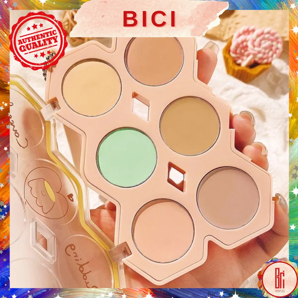 Bảng Che Khuyết Điểm 6 Màu KISS BEAUTY Pudding Concealer Kèm Cọ Nội Địa Trung Chính Hãng | WebRaoVat - webraovat.net.vn