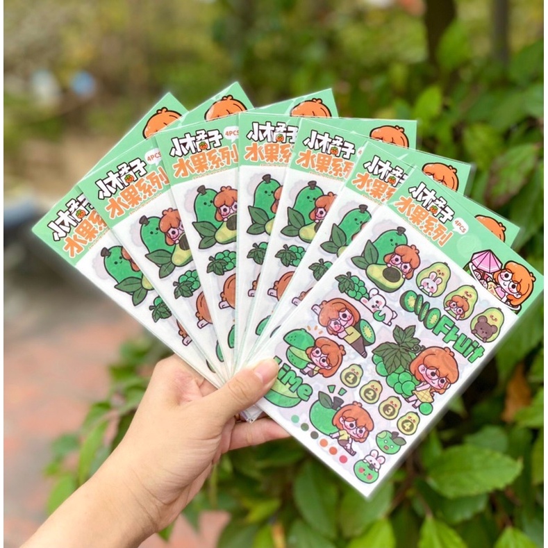 sét 4 tấm sticker  trang trí sổ planner