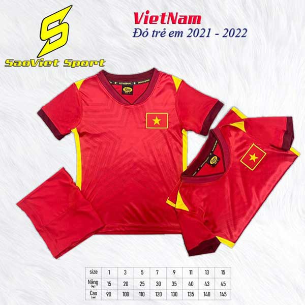 Tuyển Việt Nam Trẻ Em, Đủ Size, Từ 10kg Trở Lên, Quần Áo Bóng Đá Trẻ Em Mới 2021, 4 Màu Khác Nhau , Thun Lạnh Sài Gòn