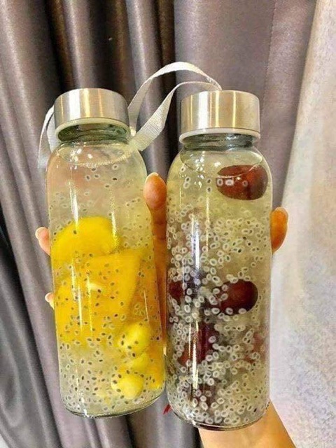 Bình nước Hello Master bình đựng nước thuỷ tinh 500ml