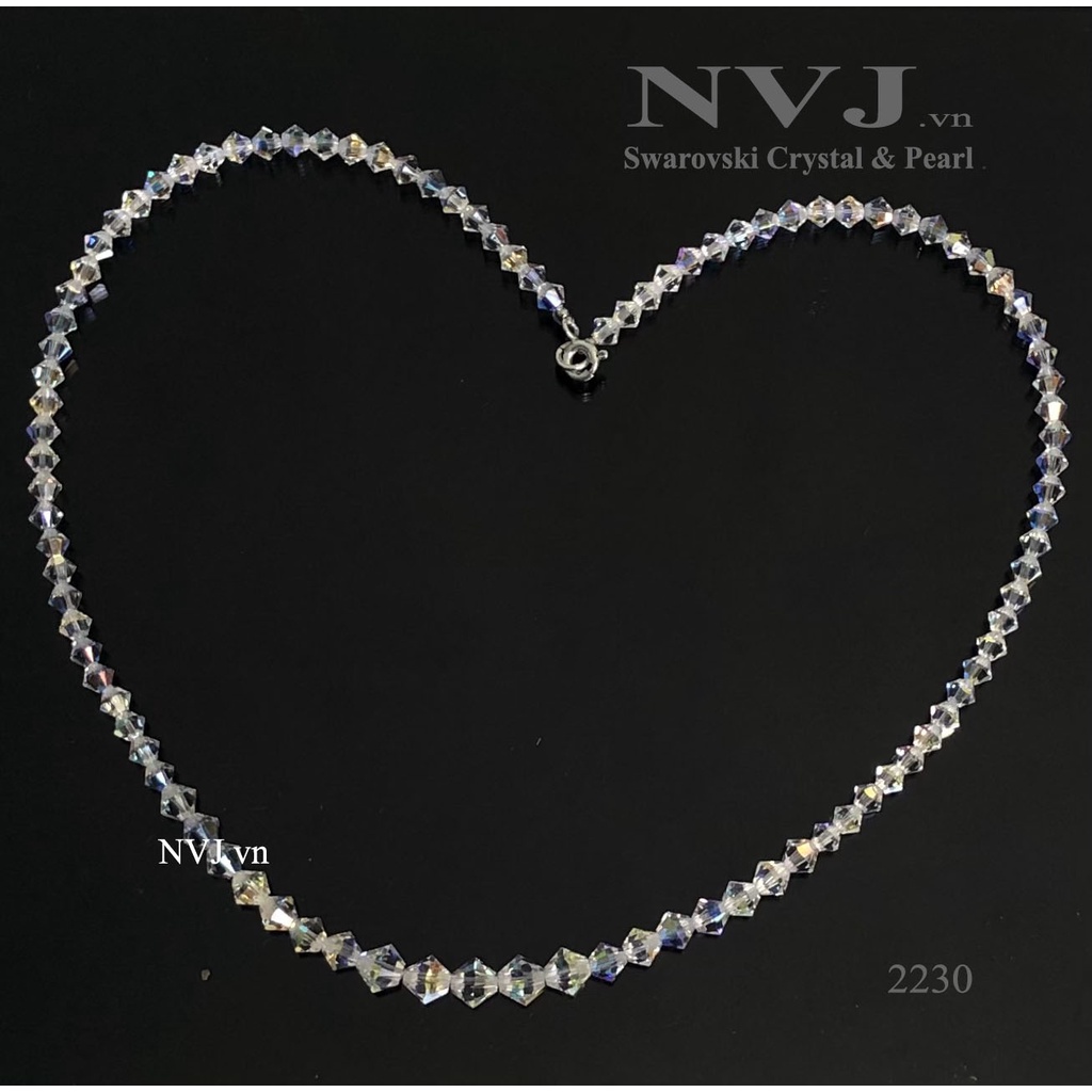 Vòng cổ pha lê Swarovski hạt nón 4,5,6,8,10mm 5328 001AB - Trang sức NVJ, PhaleAo