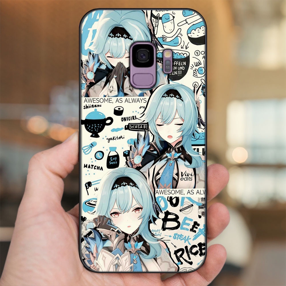 Ốp lưng Samsung S9 viền đen in hình Eula Genshin Impact