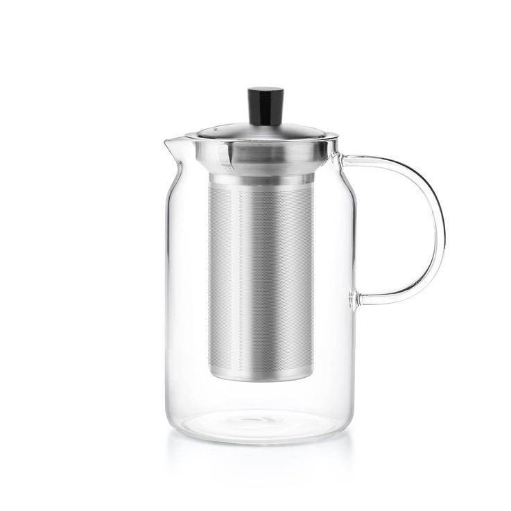 Phụ kiện Ấm trà thủy tinh S053 900ml - Bình trà thủy tinh lõi lọc bằng Inox - S053T - S053NL - Shop Samahome