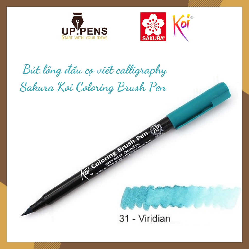 Combo 3 bút lông đầu cọ viết calligraphy Sakura Koi Coloring Brush Pen – Blue Colors 1