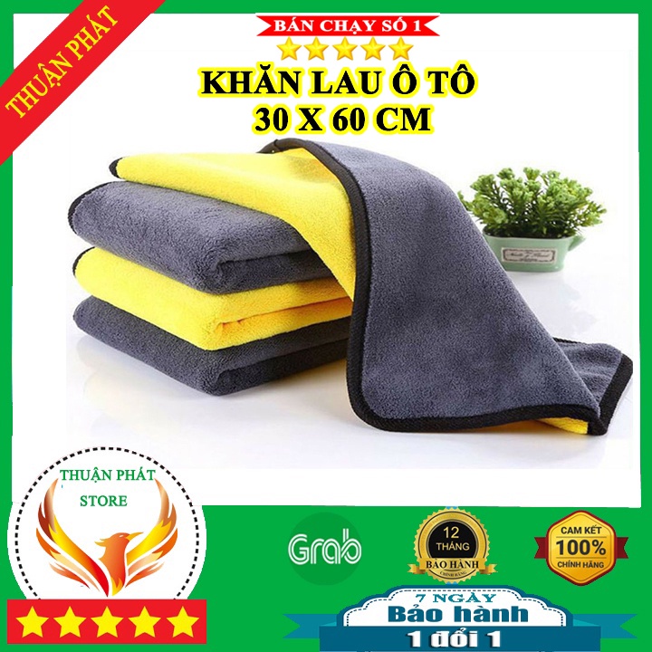 Khăn lau ô tô xe hơi chuyên dụng siêu mịn cao cấp khổ lớn 30x60cm chất liệu microfiber chống xước