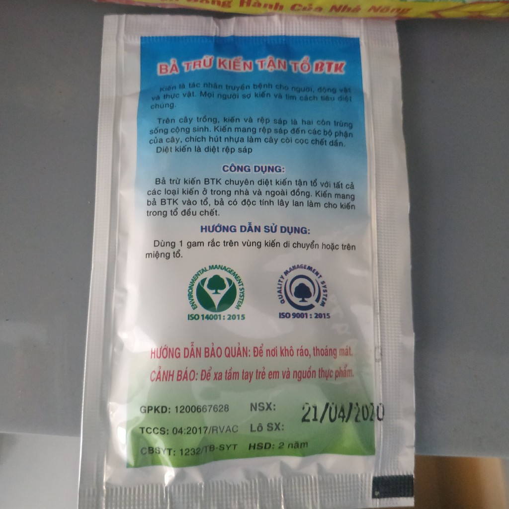 Thuốc Diệt Kiến BTK ( gói 5gr )