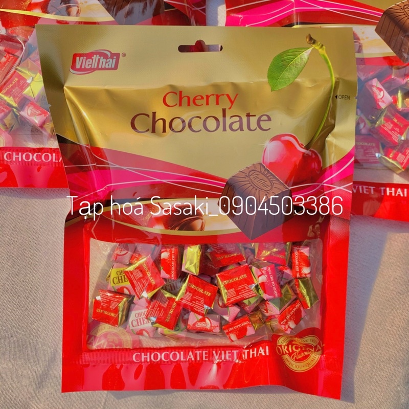 Kẹo Socola Cherry Nhân Sữa Trắng Việt Thái Gói 320g