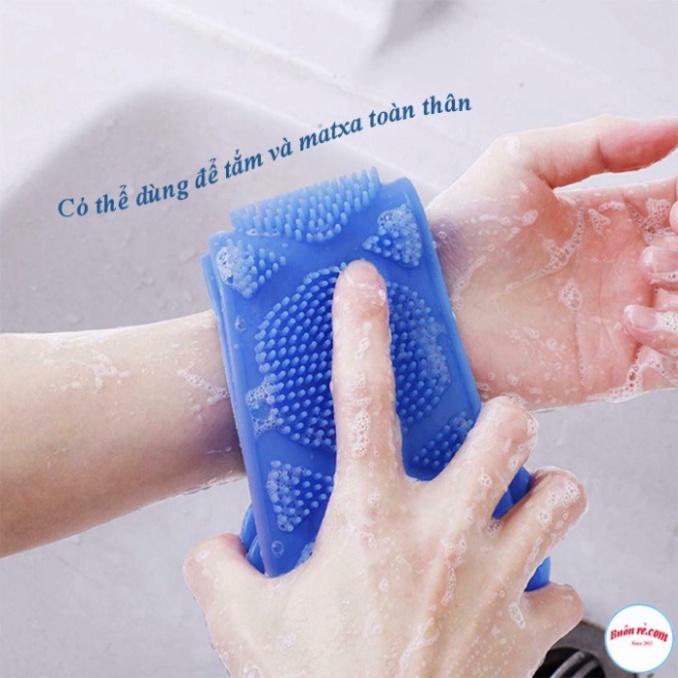 Dây Đai Chà Lưng 2 Mặt Đa Năng bằng silicon kỳ cọ massage tẩy da chết khi tắm - hàng hót  (HH18)