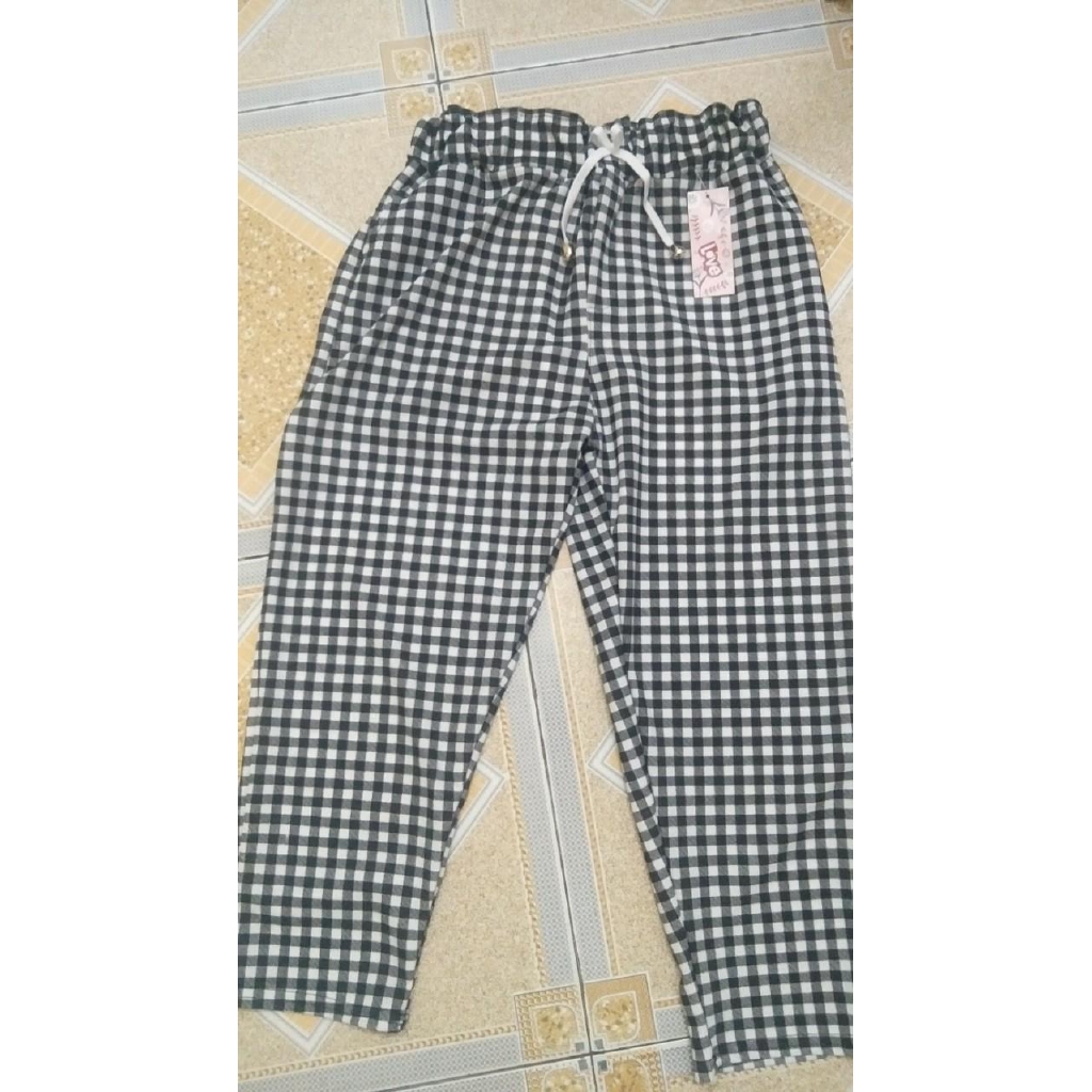 Quần baggy sọc caro Quần baggy mềm đẹp quần baggy nữ fom 57kg