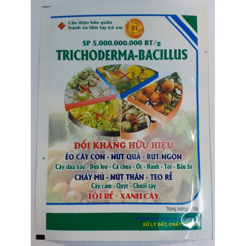 men vi sinh EM nấm tricho - chế phẩm ủ phân trichoderma bacillus 50g