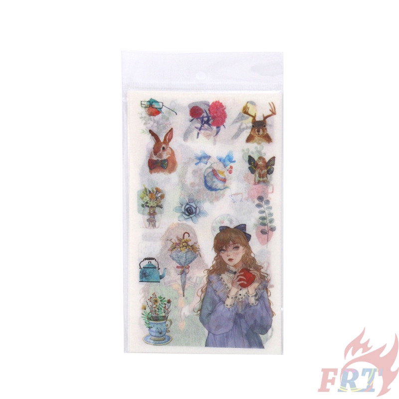 Set 6 tờ nhãn dán trang trí sổ nhật ký hình cô gái thời trang