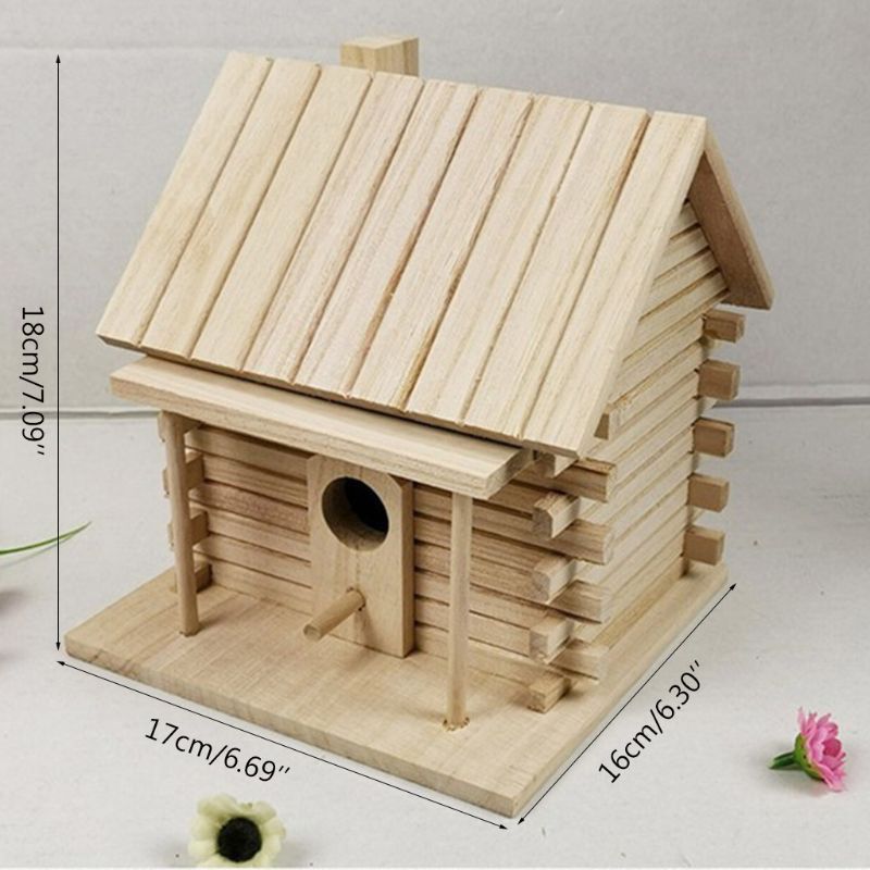 Tổ chim bằng gỗ ấm áp xinh xắn trang trí ngoài trời