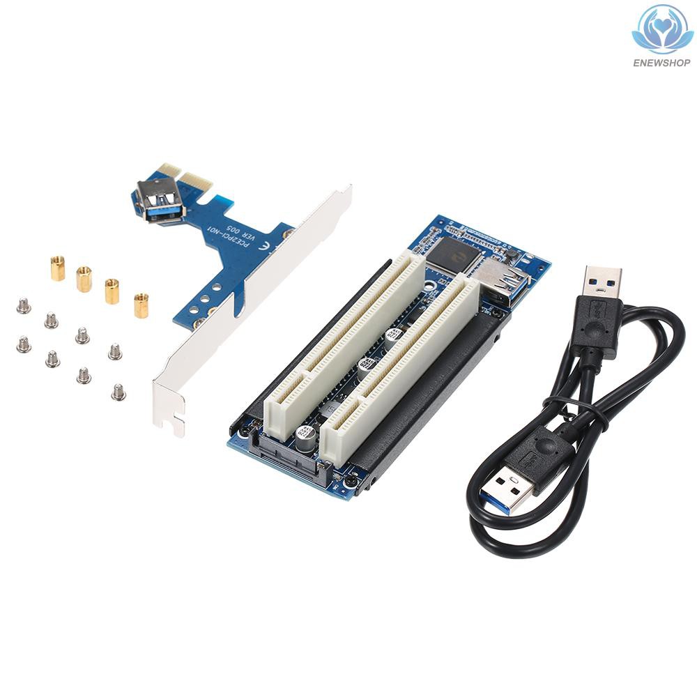 【enew】PCI-E to PCI Adapter Card PCI-E to Dual PCI Slot Expansion Card Support Capture Card/Golden Tax Card/Sound Card