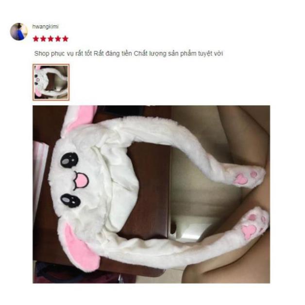 Mũ Tai Thỏ Giật - Nón Vũ Đạo Kpop Bóp Vẫy Tai - Cosplay Siêu Cute