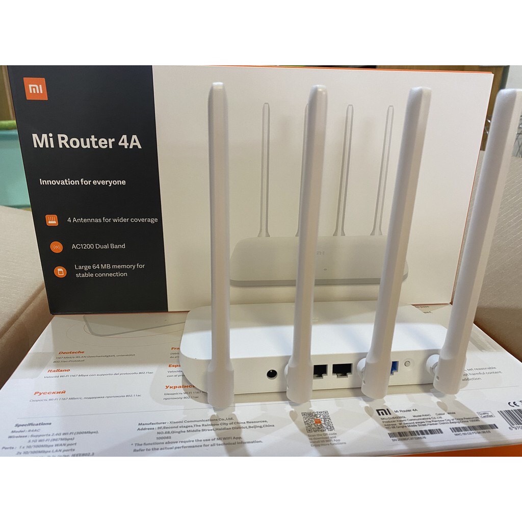 Xiaomi AC 1200Mbps Dualband Bộ Phát Wifi R4AC - Mi Router 4A - Quốc Tế Tiếng Anh-BH 2 năm 1 đổi 1-Hàng Chính Hãng