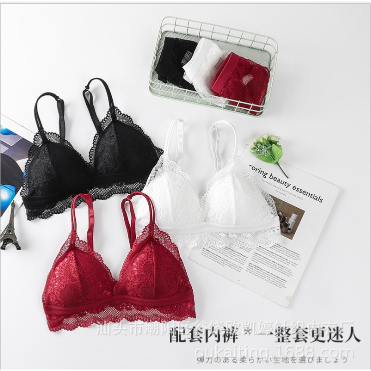 Bộ đồ lót ren hoa nữ không gọng đẹp sexy nâng ngực cao cấp xuất Hàn M01 | BigBuy360 - bigbuy360.vn