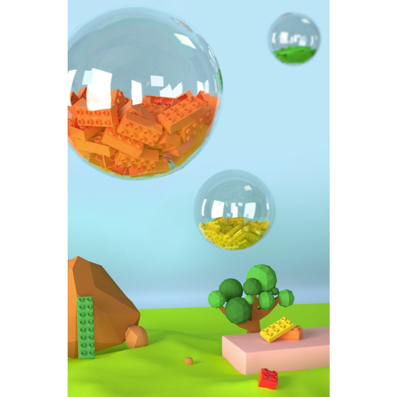 Bộ xếp hình tương thích LEGO Duplo - loại gạch lớn của GoRock