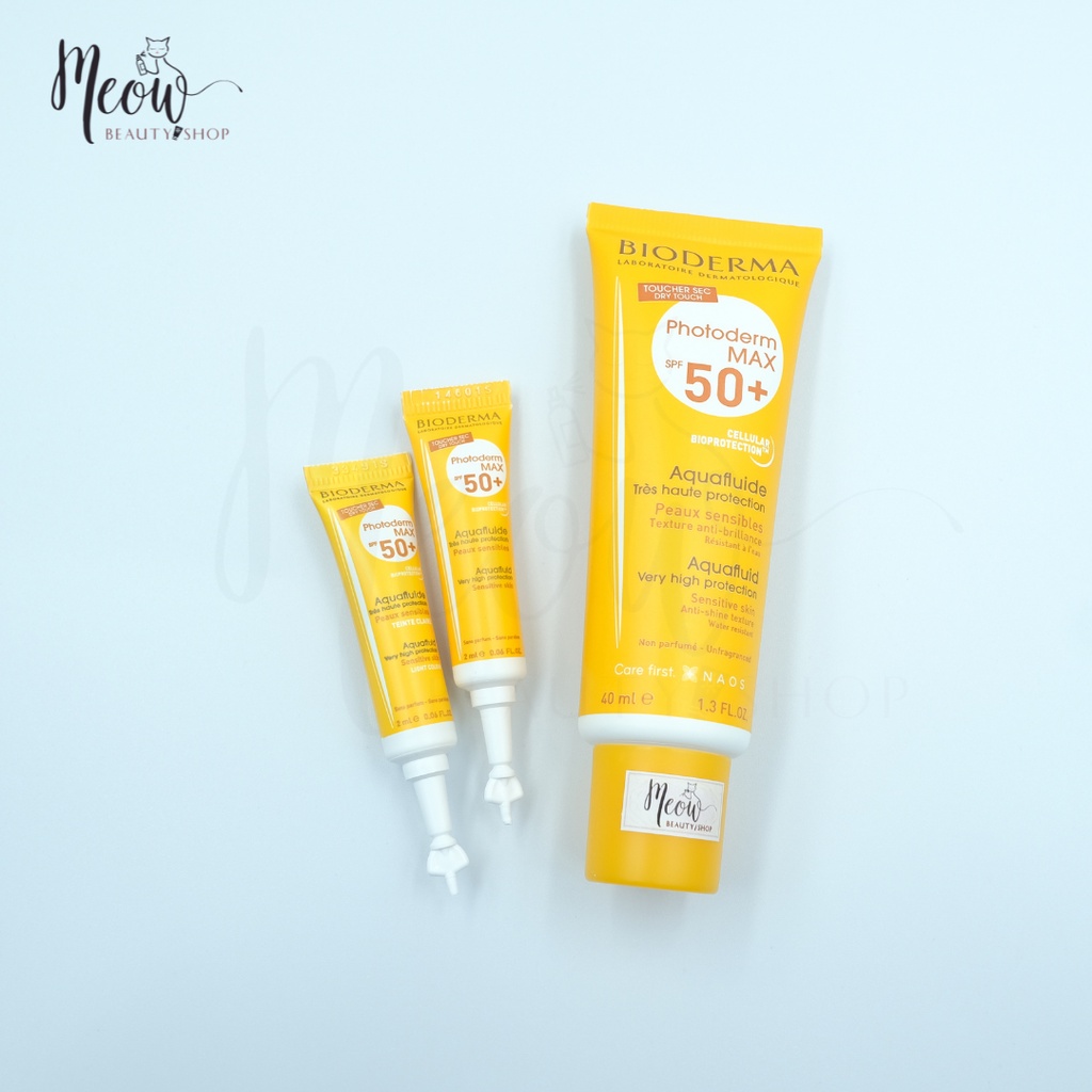 [HB Gift - Sản phẩm mua kèm] - Kem chống nắng Bioderma giảm bóng nhờn mọi loại da Photoderm MAX Aquafluide SPF 50+ 2ml