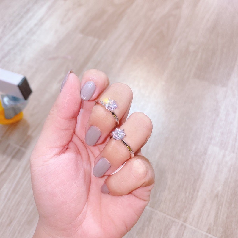 Nhẫn hột soàn 6li - nhẫn đính hôn đơn giản