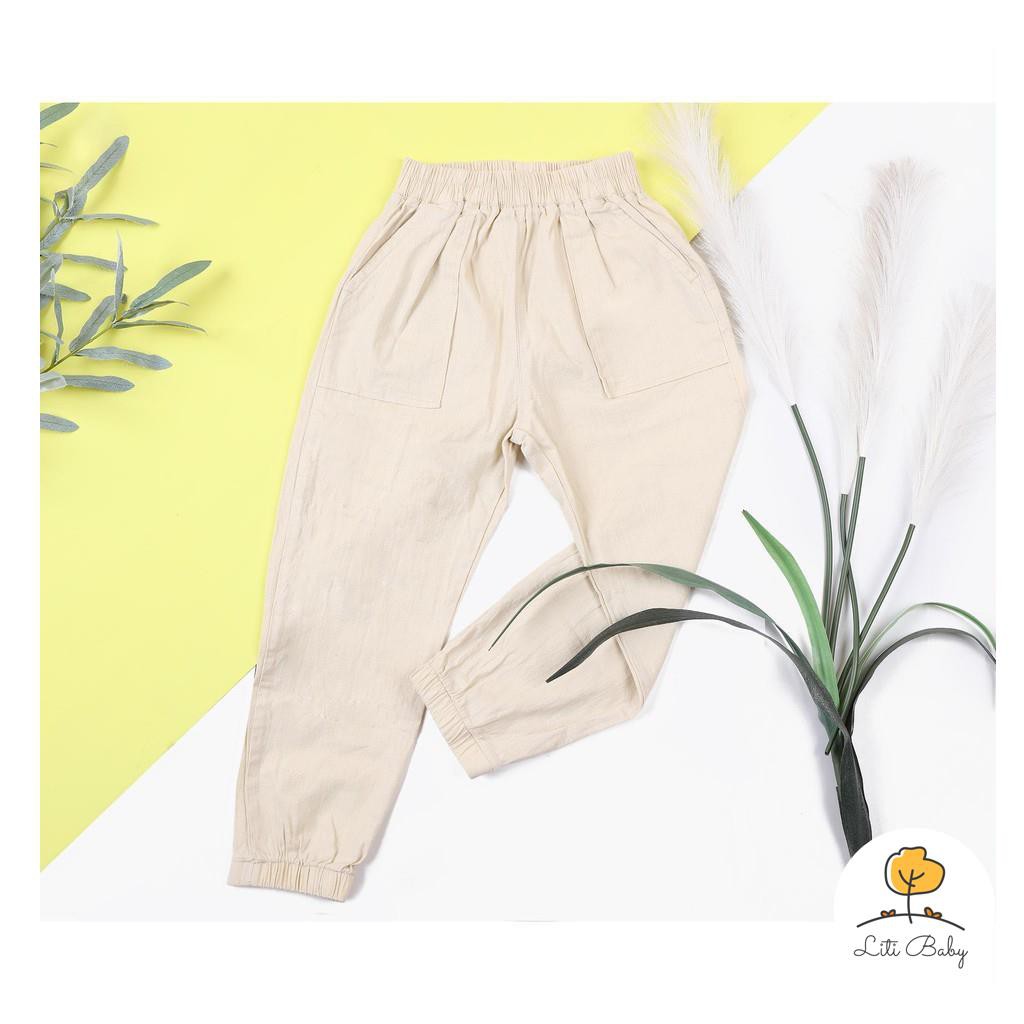 Quần dài kaki đũi thu đông bo gấu bé trai size 11-15T, cho bạn từ 32-48kg. Chất kaki đũi mềm mịn, không nhăn
