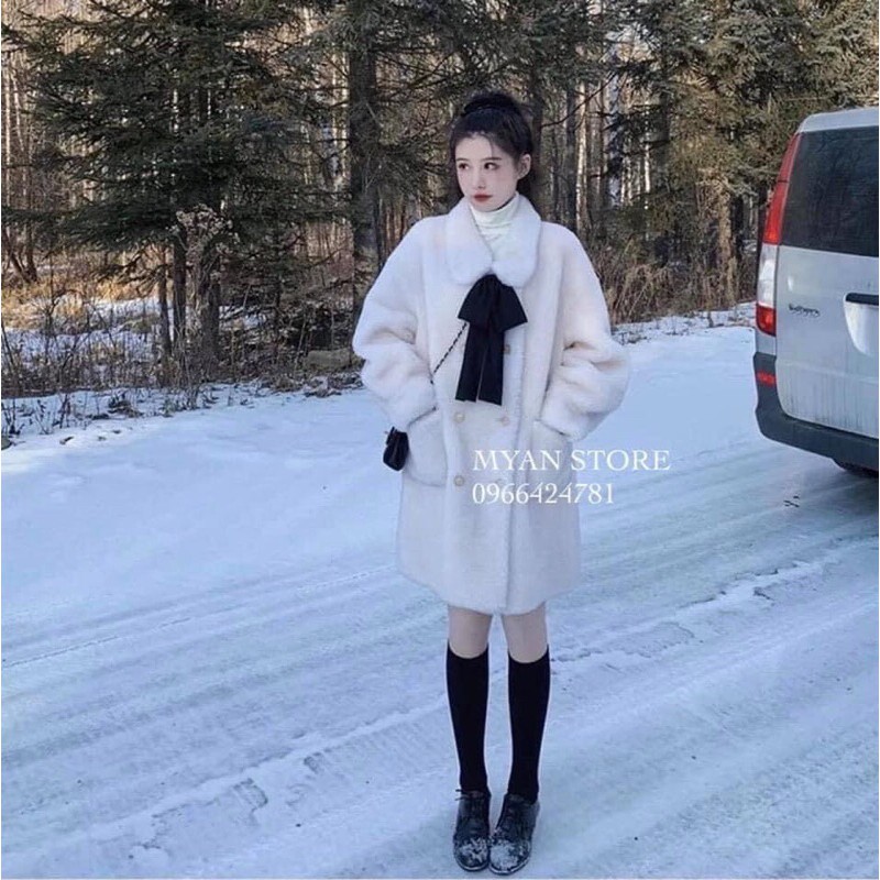 🎈 Siêu phẩm áo lông thắt nơ xinh ra hàng  Chất lông 2 mặt mềm mướt  Nơ tháo rời tiện lợi, thùa khuy cẩn thận