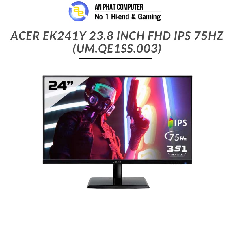 Màn hình máy tính Acer EK241Y 23.8 inch FHD IPS 75Hz - Chính hãng BH 3 năm