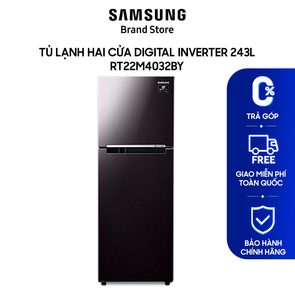 [Mã ELMALL7 giảm 7% đơn 5TR] [Trả góp 0%]Tủ lạnh hai cửa Samsung Digital Inverter 243L RT22M4032BY