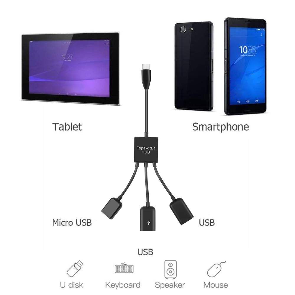 Dây chuyền đổi USB OTG 3.1 Type C sang USB 2.0 3/4 | BigBuy360 - bigbuy360.vn