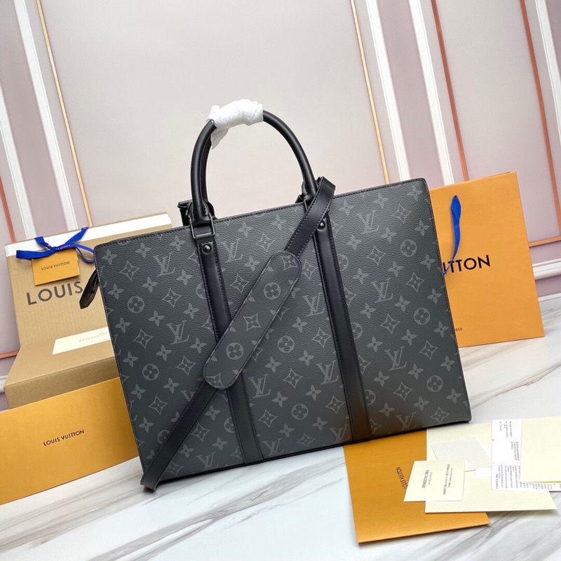 Túi xách đeo chéo/cặp công sở thương hiệu cao cấp Louis Vuitton LV Plat Horizontal Zippe hàng vip 1-1