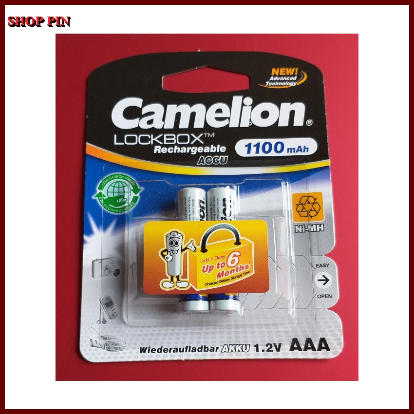 Pin sạc Camelion AAA 1100 trắng1.2V (1 vỉ /2 viên) , Pin Camelion, AAA, máy sạc, Pin