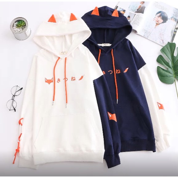 Áo Hoodie in hình Cáo Phối Tay Cực Xịn