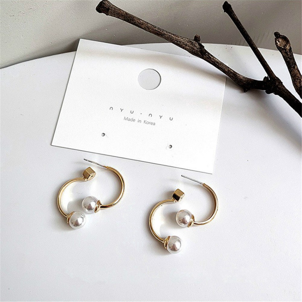 [Mã FAMAYFA giảm 10K đơn 50K] fashion woman simple Creative Hoop Earrings party gold jewelry gift