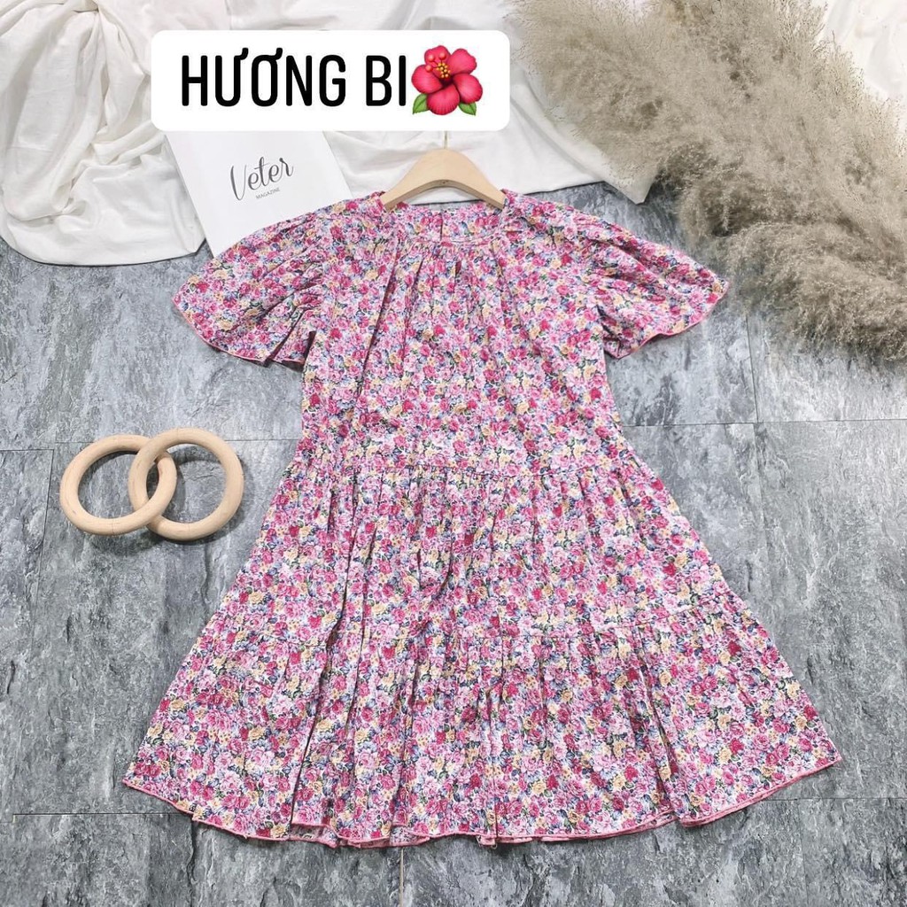 Váy Xòe Vải Thô, Đầm Xòe Vải Thô Hoa Tím Baby Hot Trend 2021 Siêu Đẹp | BigBuy360 - bigbuy360.vn