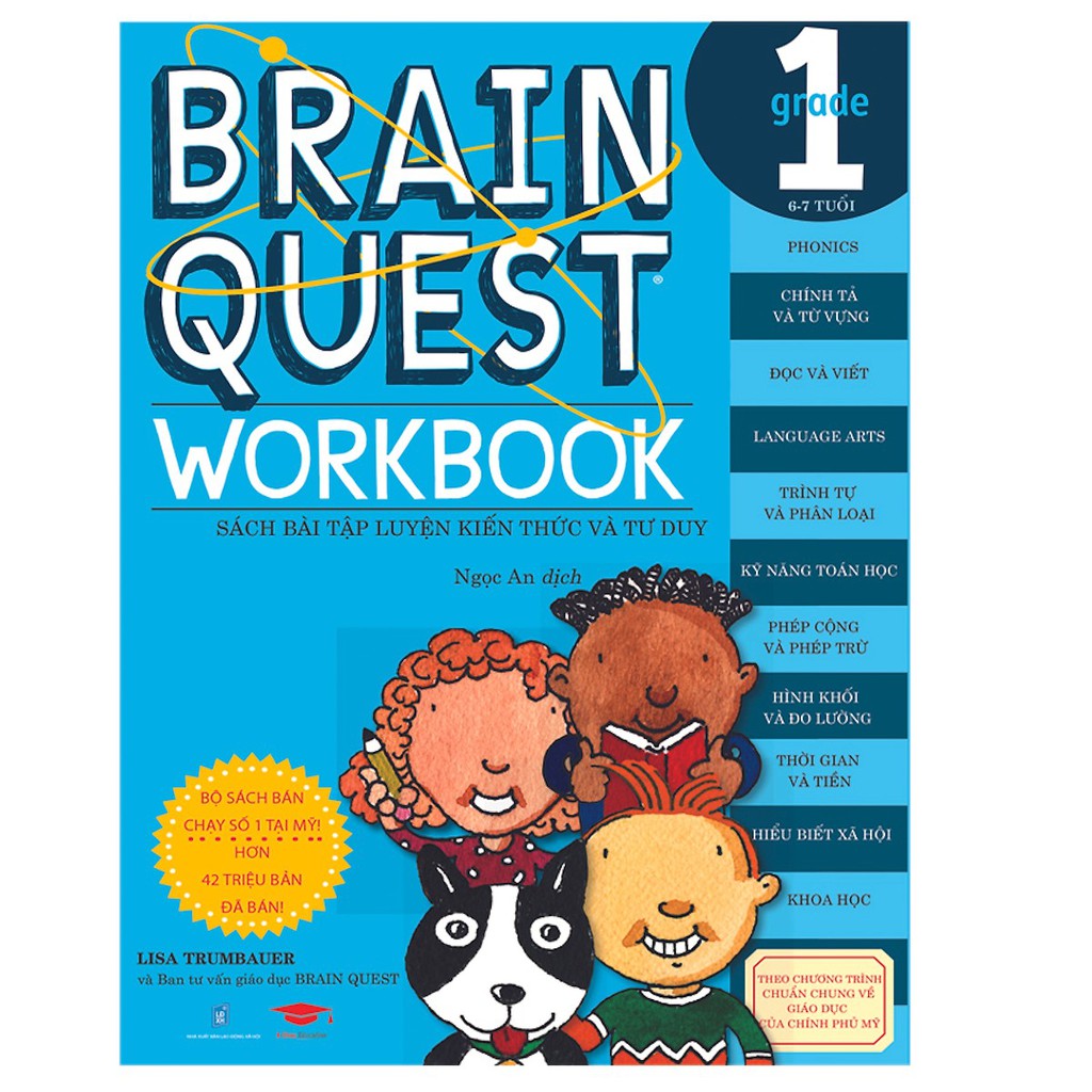 Sách Bài Tập Song Ngữ Theo Chương Trình Mỹ - Braint Quest Workbook cấp độ 1 (6-7 tuổi) hocgioitoan.com