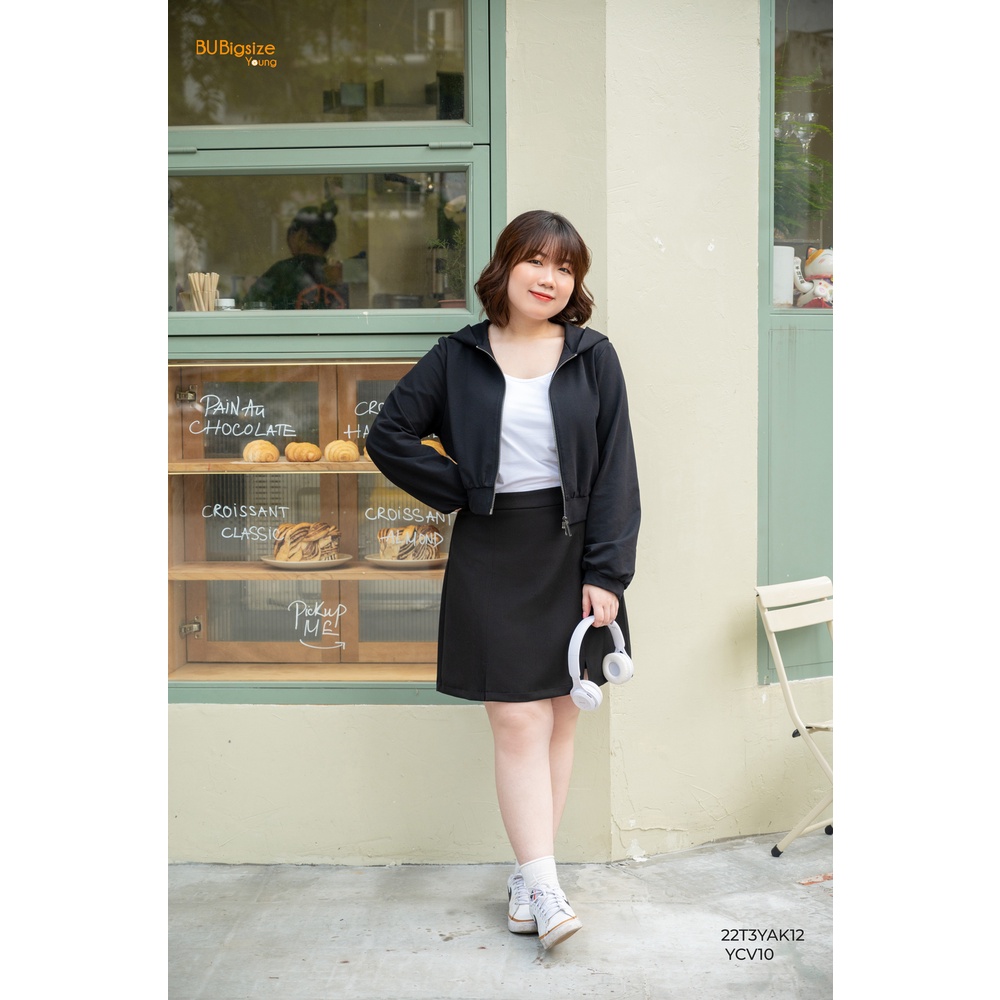 Áo khoác thun có mũ khóa 2 đầu BIGSIZE  - 22T3YAK12 -