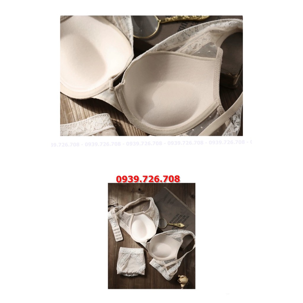 Bộ đồ lót ren tam giác chấm bi viền ren nỗi mút vừa | BigBuy360 - bigbuy360.vn