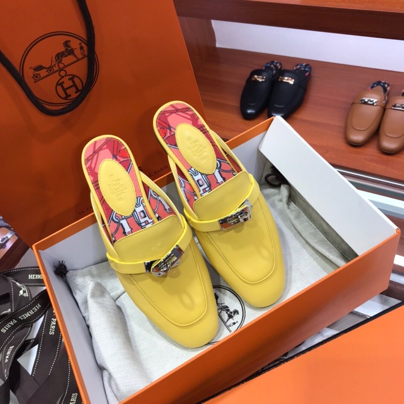 Giày sục nữ thương hiệu Hermes HM da thật cao cấp mẫu mới