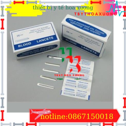 Kim Chích Máu Rạch Mụn Blood Lancet Hải Nam Hộp 200 Cái