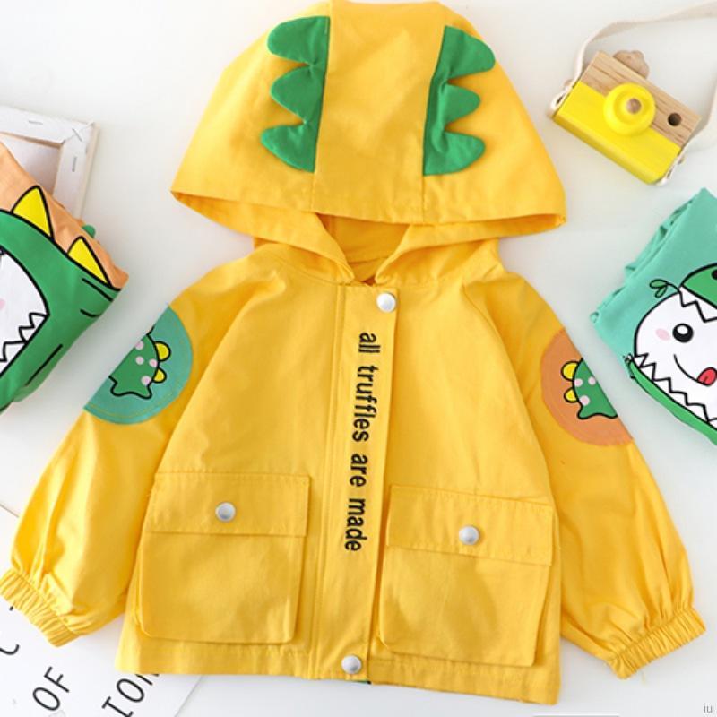 Áo Hoodies Có Nón Dài Tay In Hình Khủng Long Đáng Yêu Cho Bé