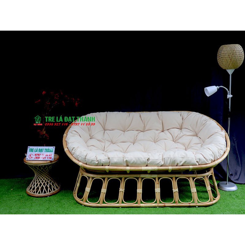 GHẾ MÂY PAPASAN ĐÔI, GHẾ MAMASAN MÂY, DOUBLE PAPASAN KÈM NỆM NHUNG