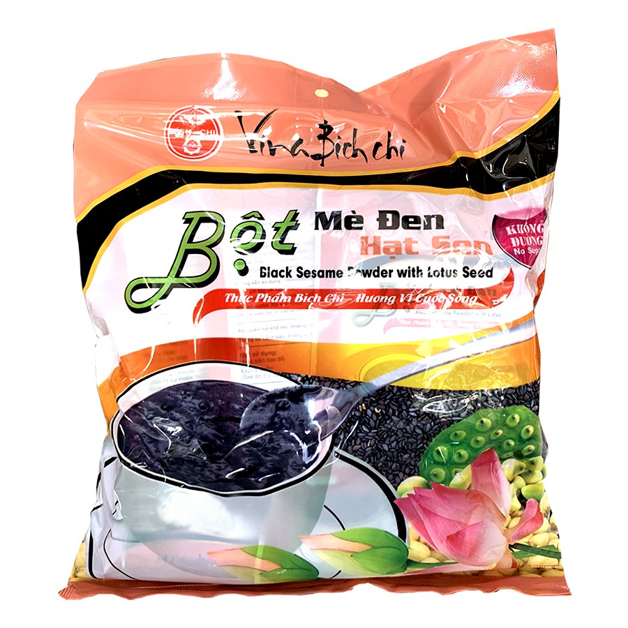 Bột mè đen hạt sen Bích Chi không đường 300g/ bịch