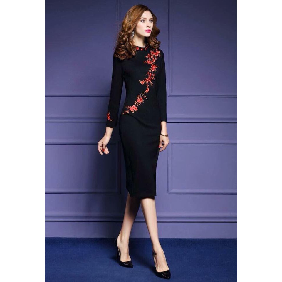 ĐẦM BODY THÊU HOA MSP-D230424 (HÀNG NHẬP)