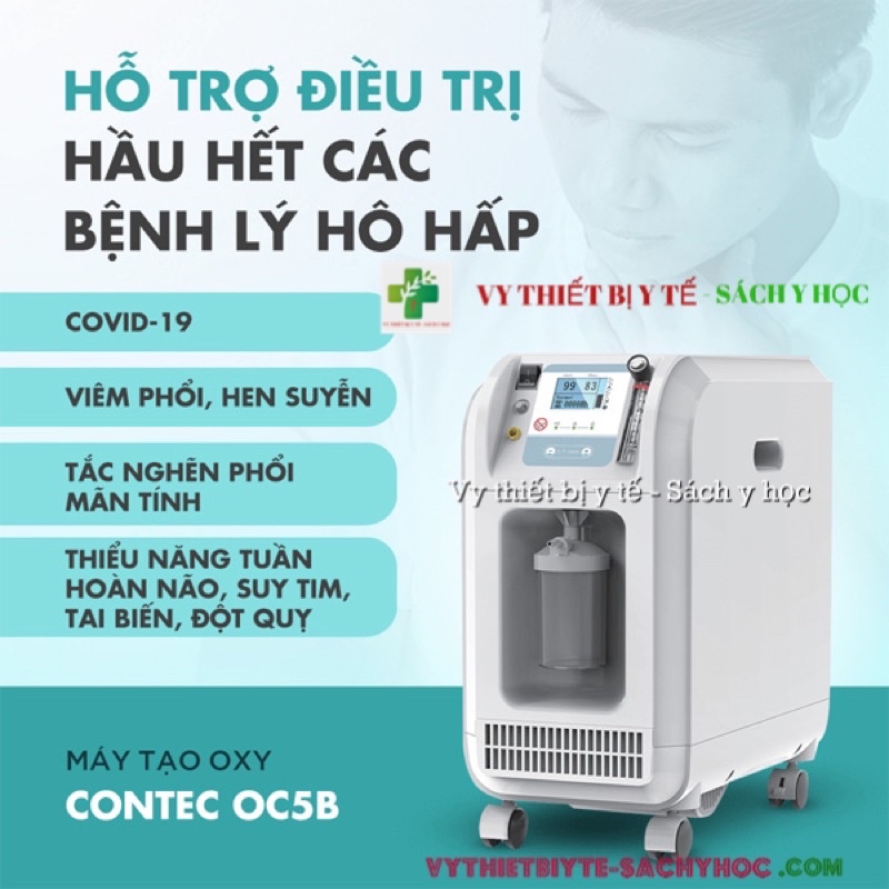 Máy tạo Oxy y tế 7 lít Contec OC5B (tích hợp xông họng và đo oxy máu)