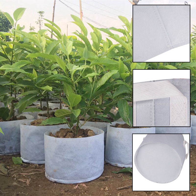 ✬Star✩5 Size Round Fabric Pots Plant Pouch Root Container Grow Bag Aeration Container For Garden