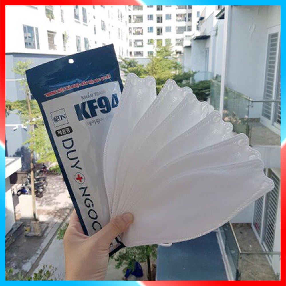 Khẩu trang y tế 4D KF94 cao cấp kháng khuẩn và chống bụi mịn, Khẩu trang 4 lớp công nghệ Hàn Quốc túi 10 chiếc